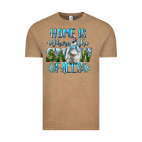 Vintage Coffee Home Is Where The Snow Falls Winter Penguin Vintage Tee - LillyAllenDesigns
