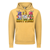 Vintage Mustard Happy Easter gnomies Vintage Hoodie - LillyAllenDesigns