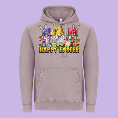 Happy Easter Gnomies Vintage Hoodie Designed By Lillyallendesigns