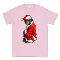 Bubblegum Pink Chimpanzee With Santa Clothes Classic Tee - LillyAllenDesigns