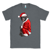 Charcoal Heather Chimpanzee With Santa Clothes Classic Tee - LillyAllenDesigns