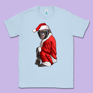 Chimpanzee With Santa Clothes Classic Tee Designed By Lillyallendesigns
