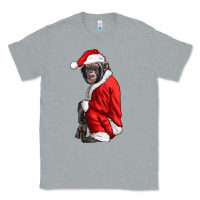Heather Grey Chimpanzee With Santa Clothes Classic Tee - LillyAllenDesigns