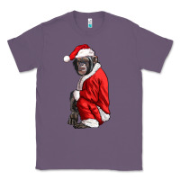 Lavender Chimpanzee With Santa Clothes Classic Tee - LillyAllenDesigns