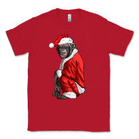 Red Chimpanzee With Santa Clothes Classic Tee - LillyAllenDesigns
