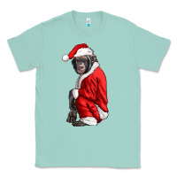 Seafoam Chimpanzee With Santa Clothes Classic Tee - LillyAllenDesigns