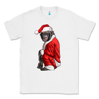 White Chimpanzee With Santa Clothes Classic Tee - LillyAllenDesigns