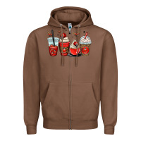 Chestnut ladybug coffee cups Zipper Hoodie - OliviaCreatesArt