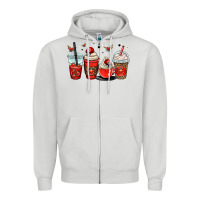 Dove Grey ladybug coffee cups Zipper Hoodie - OliviaCreatesArt