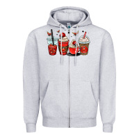 Heather Grey ladybug coffee cups Zipper Hoodie - OliviaCreatesArt