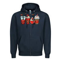 Navy ladybug coffee cups Zipper Hoodie - OliviaCreatesArt