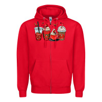 Red ladybug coffee cups Zipper Hoodie - OliviaCreatesArt