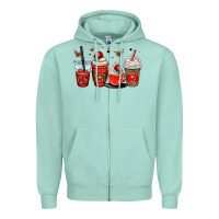 Seafoam ladybug coffee cups Zipper Hoodie - OliviaCreatesArt