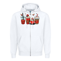 White ladybug coffee cups Zipper Hoodie - OliviaCreatesArt