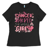 Black cancer picked the wrong girl malia Ladies Tee - MaliasSmallBusiness