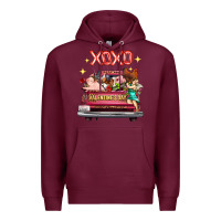 Burgundy Valentine's Day Truck Farm Animals Cupid XOXO Premium Hoodie - FaDigitalArtStudio