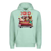 Seafoam Valentine's Day Truck Farm Animals Cupid XOXO Premium Hoodie - FaDigitalArtStudio