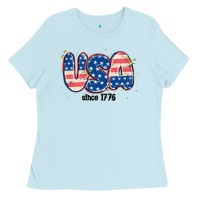 Baby Blue usa since 1776 Ladies Tee - MaliasSmallBusiness