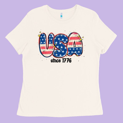 Usa Since 1776 Ladies Tee Designed By Maliassmallbusiness