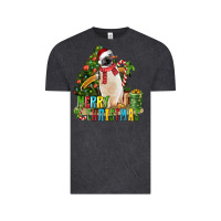Vintage Black Merry Christmas Penguin Vintage Tee - LillyAllenDesigns