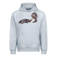 Heather Grey mexican free tailed bat Urban Hoodie - LillyAllenDesigns