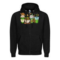 Black fantastic movie character coffee cups Zipper Hoodie - OliviaCreatesArt