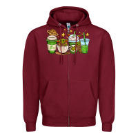Burgundy fantastic movie character coffee cups Zipper Hoodie - OliviaCreatesArt