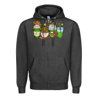 Charcoal Heather fantastic movie character coffee cups Zipper Hoodie - OliviaCreatesArt