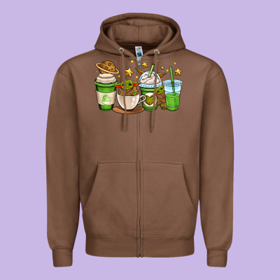 Fantastic Movie Character Coffee Cups Zipper Hoodie Designed By Oliviacreatesart