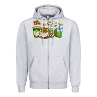 Heather Grey fantastic movie character coffee cups Zipper Hoodie - OliviaCreatesArt