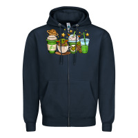 Navy fantastic movie character coffee cups Zipper Hoodie - OliviaCreatesArt