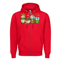 Red fantastic movie character coffee cups Zipper Hoodie - OliviaCreatesArt