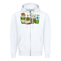 White fantastic movie character coffee cups Zipper Hoodie - OliviaCreatesArt