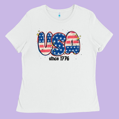 Usa Since 1776 Ladies Tee Designed By Maliassmallbusiness