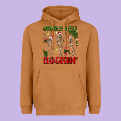 Jingle Bell Rockin' Heavyweight Hoodie Designed By Bundleandbundleshop