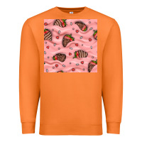 Carrot valentines day strawberries in cream seamless pattern Premium Sweatshirt - BundleAndBundleShop