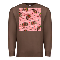 Chestnut valentines day strawberries in cream seamless pattern Premium Sweatshirt - BundleAndBundleShop