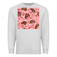 Dove Grey valentines day strawberries in cream seamless pattern Premium Sweatshirt - BundleAndBundleShop
