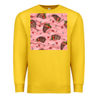 Lemon valentines day strawberries in cream seamless pattern Premium Sweatshirt - BundleAndBundleShop