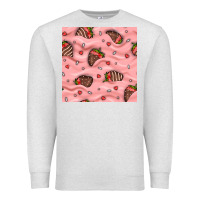 Oatmeal Heather valentines day strawberries in cream seamless pattern Premium Sweatshirt - BundleAndBundleShop