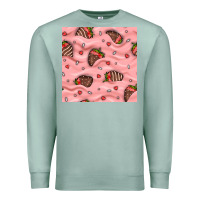 Seafoam valentines day strawberries in cream seamless pattern Premium Sweatshirt - BundleAndBundleShop
