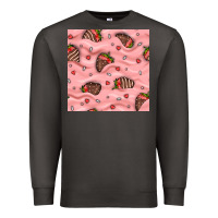 Smoke valentines day strawberries in cream seamless pattern Premium Sweatshirt - BundleAndBundleShop