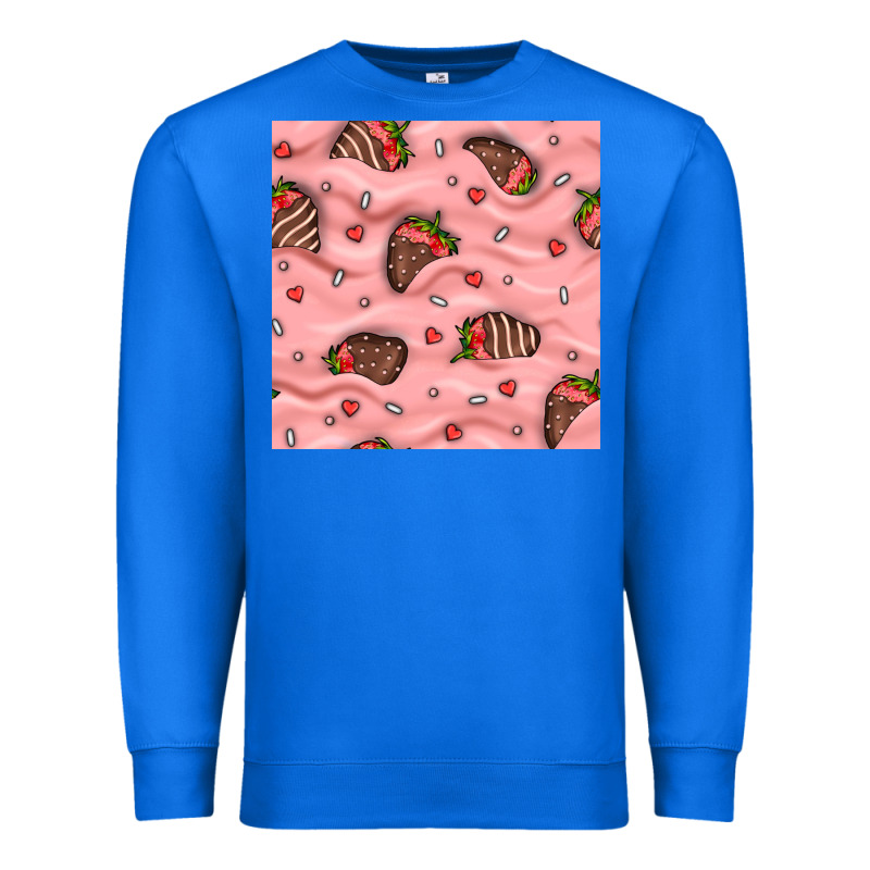 Valentines Day Strawberries In Cream Seamless Pattern Premium Sweatshirt by BundleAndBundleShop | Teevron