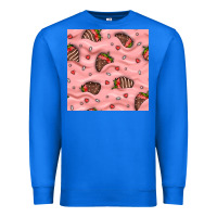 True Royal valentines day strawberries in cream seamless pattern Premium Sweatshirt - BundleAndBundleShop