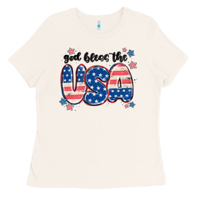 God Bless America Ladies Tee by MaliasSmallBusiness | Teevron