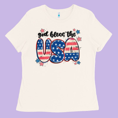 God Bless America Ladies Tee Designed By Maliassmallbusiness