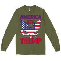 Army Green Trump America First Eagle Long Sleeve Tee - Bettercallsaul