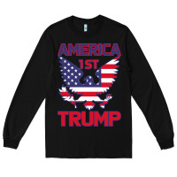 Black Trump America First Eagle Long Sleeve Tee - Bettercallsaul
