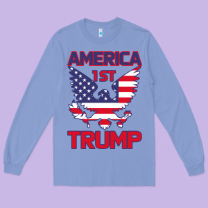 Trump America First Eagle Long Sleeve Tee Designed By Bettercallsaul