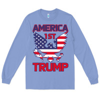 Colony Blue Trump America First Eagle Long Sleeve Tee - Bettercallsaul